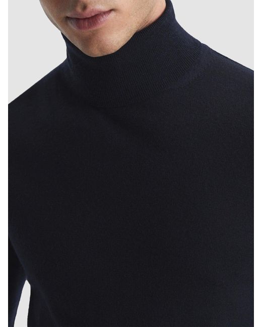 Reiss Blue Caine Merino Wool Rollneck for men