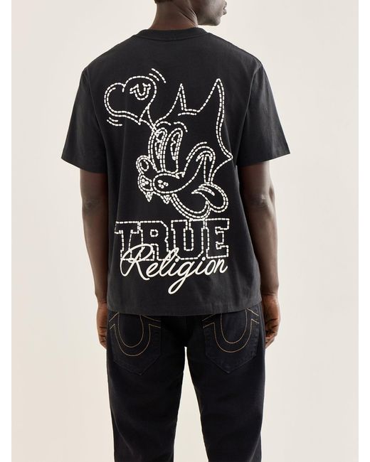 True Religion Black Puff Cat Tee for men