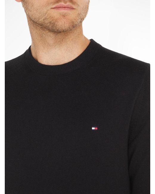 Tommy Hilfiger Black Pima Cashmere Blend Sweater for men