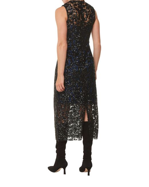 Whistles Black Women's Floral Sequin Lyra Dress