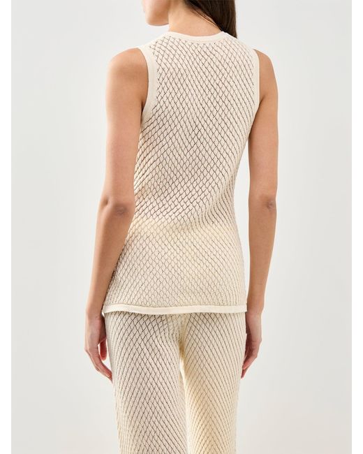 Pretty Lavish Natural Imani Pointelle Knit Waistcoat