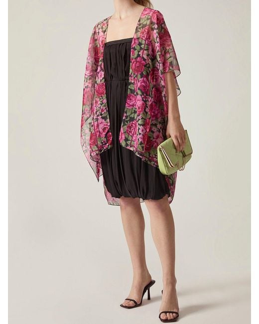 James Lakeland Pink Two-Tone Rose Print Kaftan