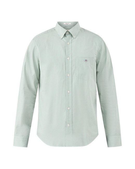 Gant Blue Classic Poplin Gingham Shirt for men