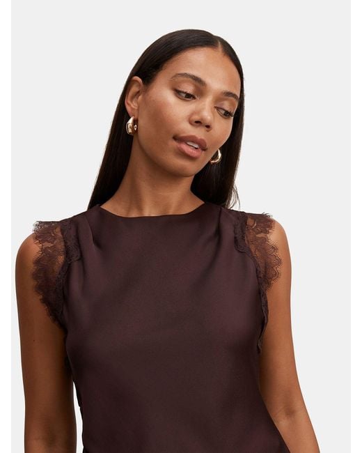 Forever New Brown Enola Lace Top