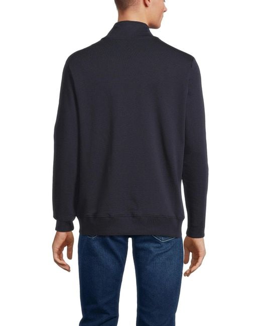 Paul Smith Blue Zebra Quarter Zip Sweatshirt for men