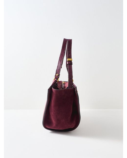 Gianni Chiarini Purple Bloom Suede Tote Bag