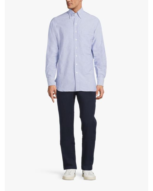 Drake's White Button Down Oxford Shirt for men