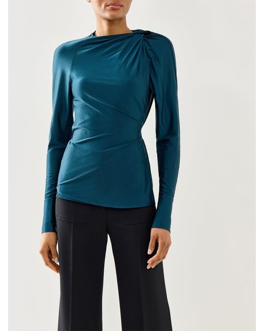 Victoria Beckham Blue Twist Detail Blouse