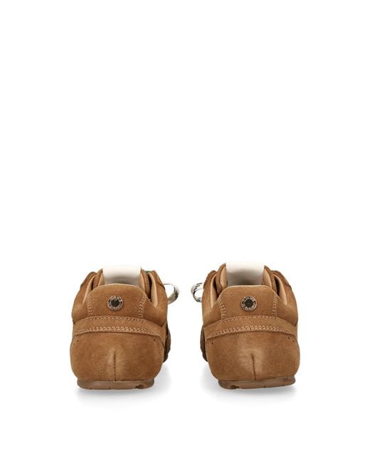 Steve Madden Brown Asiel Suede Trainers Tan