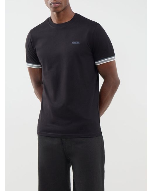 Barbour Black Newport Tipped T-Shirt for men