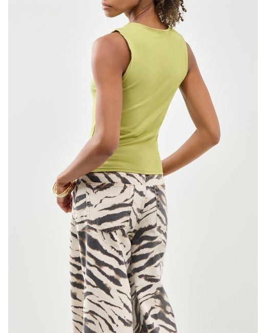 Nobody's Child Green Sleeveless Ruched Top