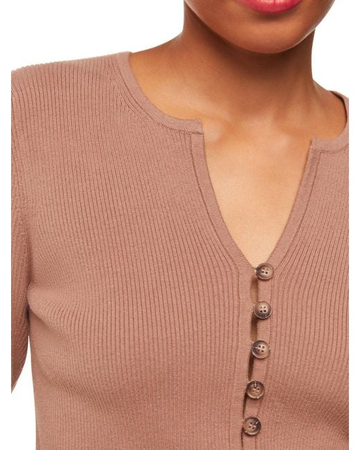 Whistles Pink Women's Ribbed Button Through Cardigan