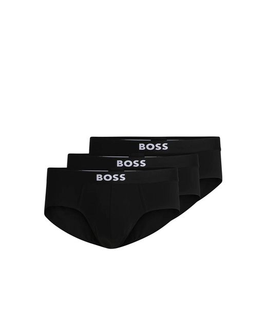 Boss Black Three-Pack Of Stretch- Briefs With Logo for men