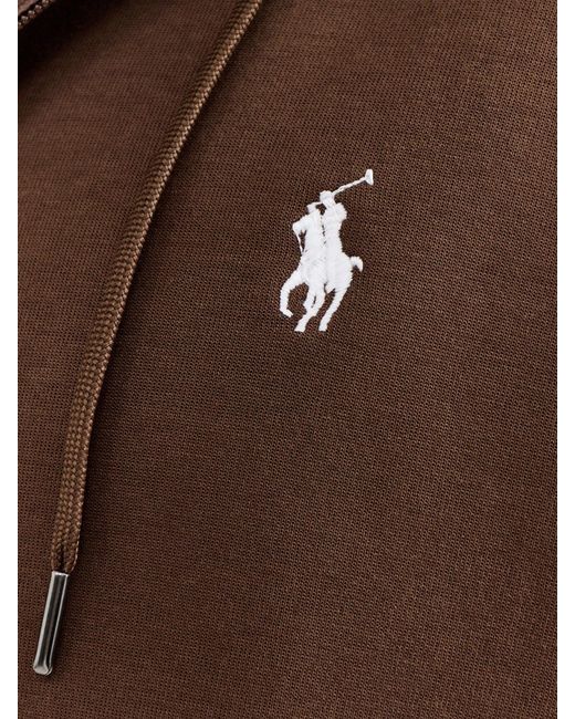 Polo Ralph Lauren Brown Double Knit Zip Through Hoodie for men