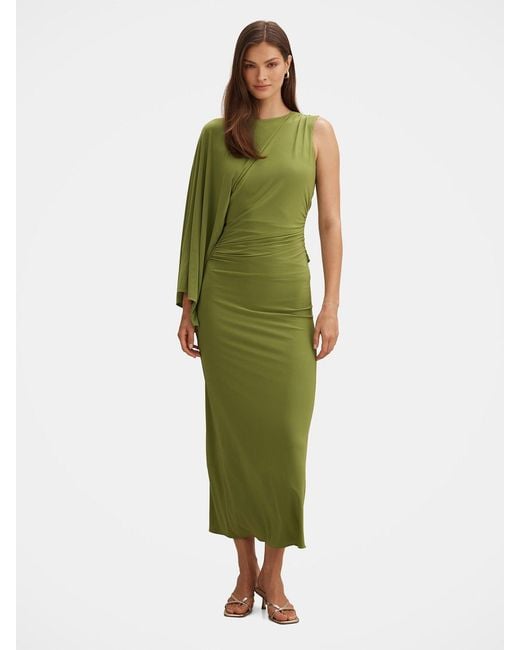 Forever New Green Fleur Cape Shoulder Maxi Dress