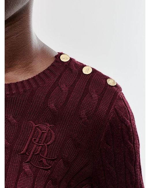 Ralph Lauren Purple Cotton-Blend Crew Neck Jumper