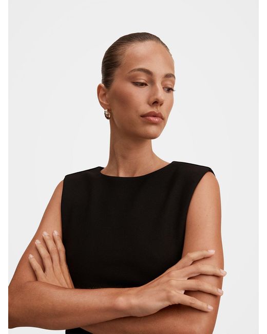 Forever New Black Emilia 2-In-1 Pleated Midi Dress