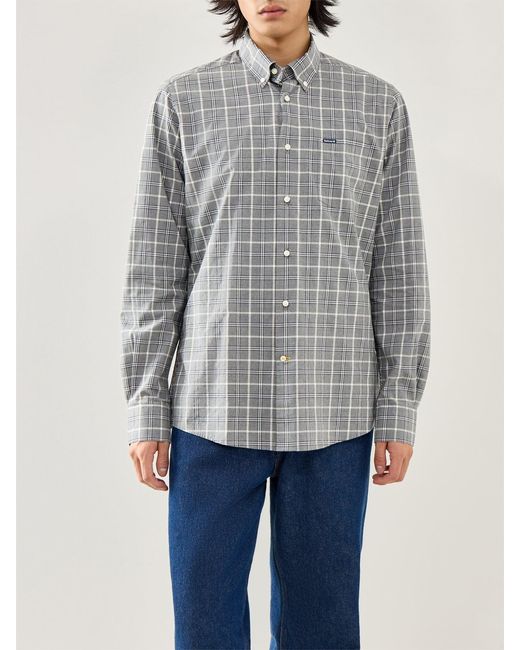 Barbour Gray Bramham Checked Tailored Shirt for men
