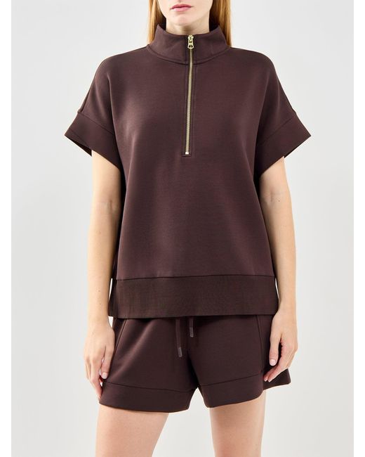 Varley Purple Ritchie Short Sleeve Sweatshirt