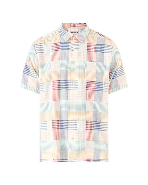 Barbour White Oakshore Short Sleeve Summer Fit Shirt for men