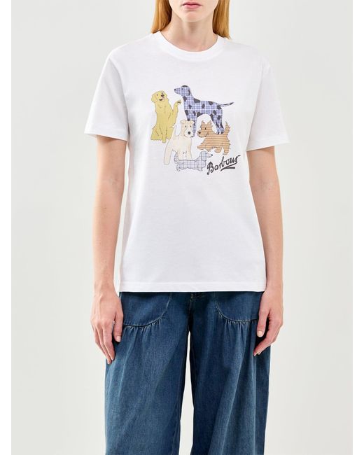 Barbour White Fawley Graphic T-Shirt