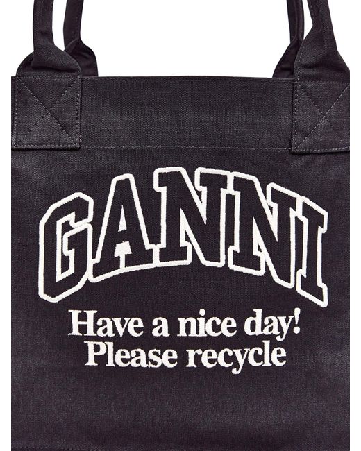 Ganni Black Large Easy Shopper Tote Bag