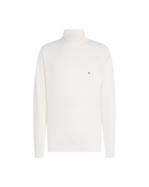 Tommy Hilfiger White Roll Neck Jumper With Cashmere for men