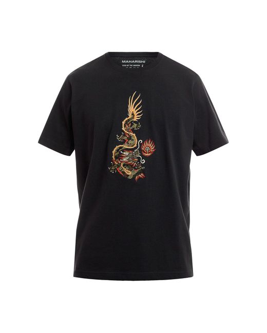 Maharishi Black Men's Dragon T-shirt for men