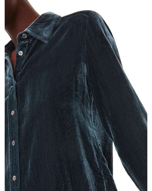 Whistles Blue Women's Lara Velvet Shirt