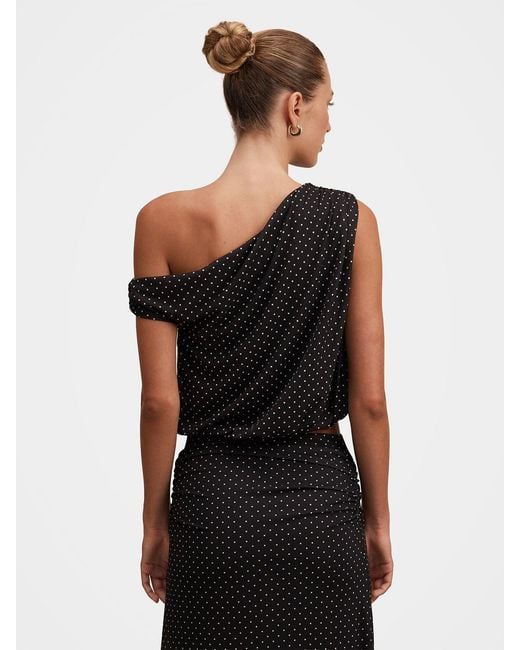Forever New Blue Mila Spot Print Drape Top
