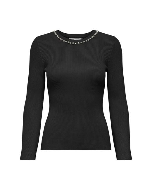 ONLY Black Natascha Bling Crew Neck Jumper