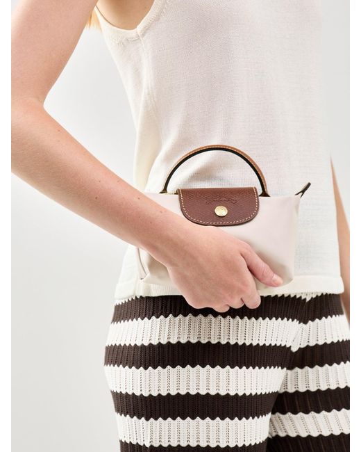 Longchamp Pink Le Pliage Original Pouch Cream Bag