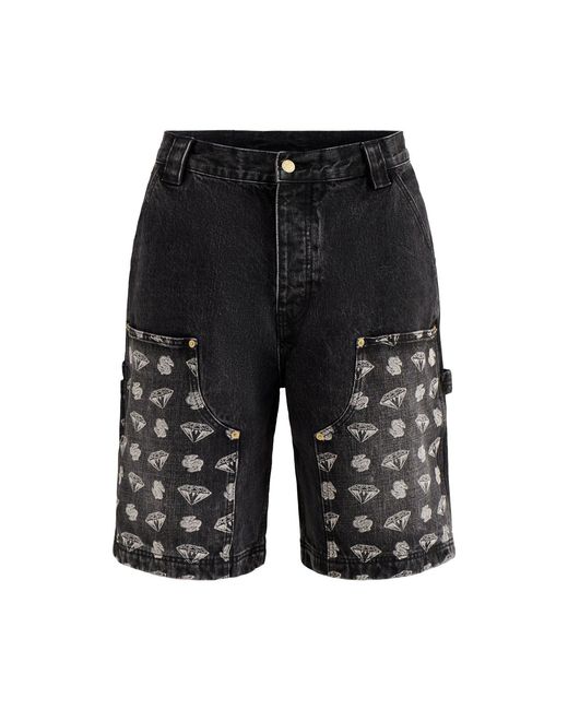 BBCICECREAM Gray Diamonds & Dollars Carpenter Shorts for men