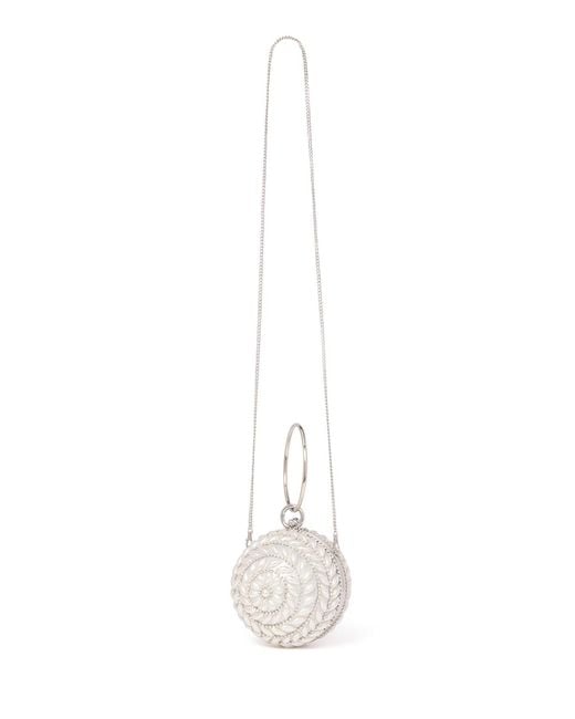 Forever New White Signature Pandora Round Clutch Bag Cream