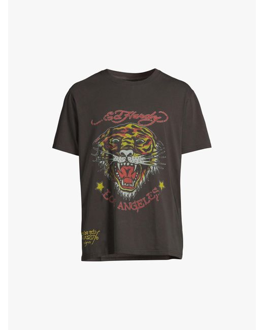 Ed Hardy Black Vintage Roar T-shirt for men
