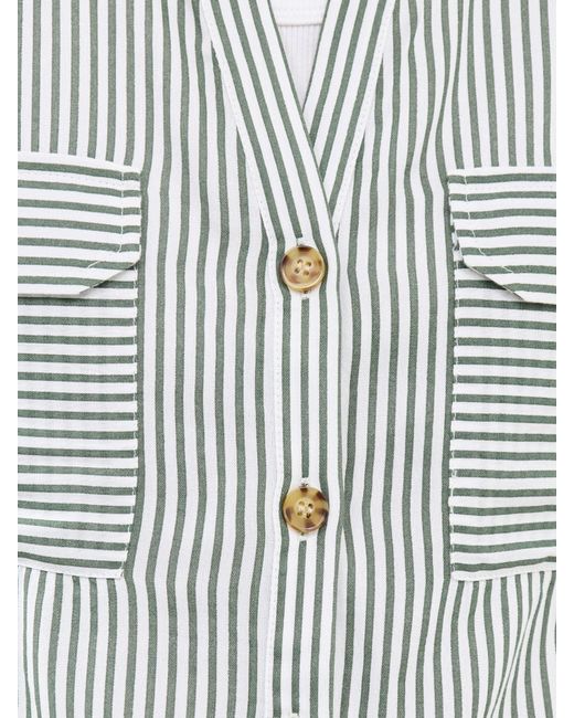 Vero Moda Green Bumpy Short Sleeve Shirt Multi