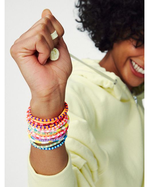 Roxanne Assoulin White Women's Technicolor Stripe Bracelet Bunch