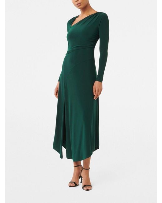 Forever New Green Women's Sawyer Asymmetrical Drape Dress