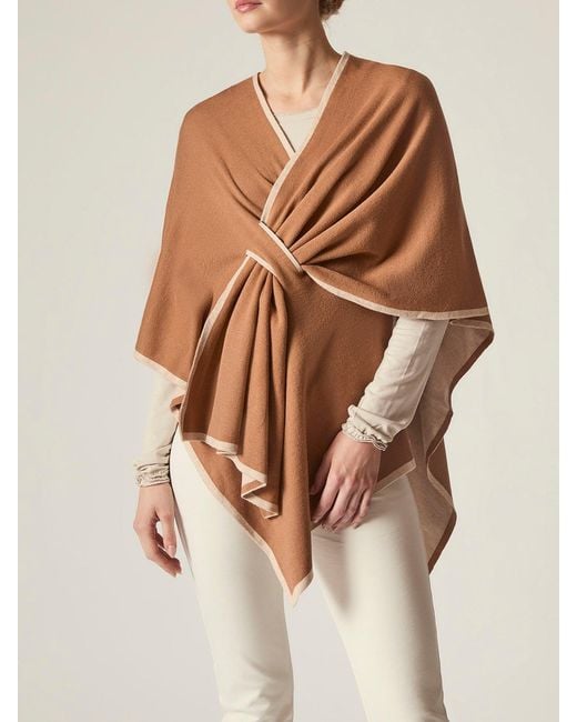 James Lakeland Brown Front Knot Poncho