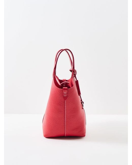 Polo Ralph Lauren Red Shiny Drum Pebble Bucket Bag
