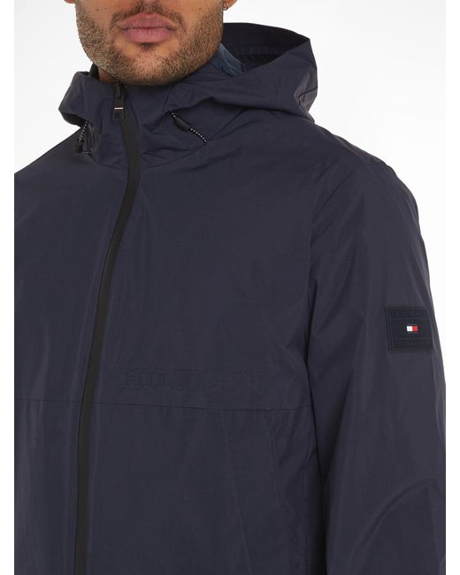 Tommy Hilfiger Blue Water Resistant Packable Hooded Portland Jacket for men