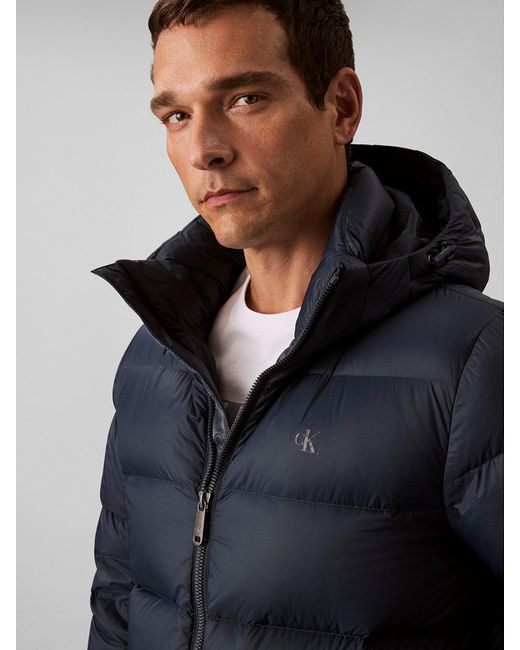 Calvin Klein Black Hooded Down Puffer Jacket for men