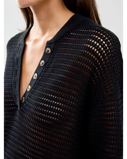 Varley Blue Callie Knit Top