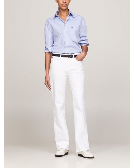 Tommy Hilfiger White Mid Rise Bootcut Jeans