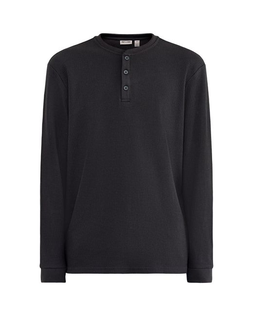 Only & Sons Black Stobie Long Sleeve Henley T-Shirt for men