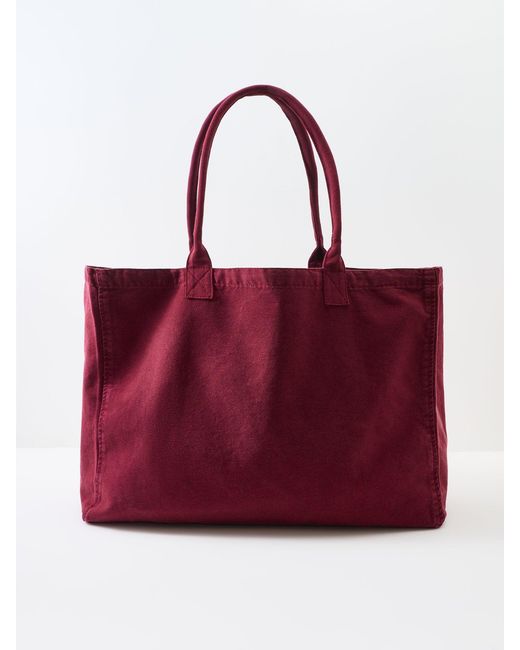 Anine Bing Red Leo Canvas Tote Bag