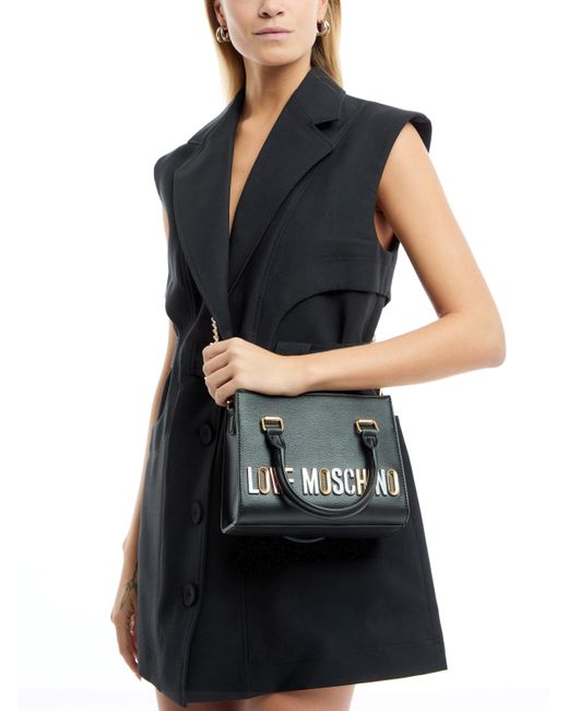 Love Moschino Black Women's Top Handle Crossbody Bag