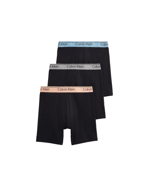 Calvin Klein Black Microfiber Stretch Boxer Briefs Three Pack for men