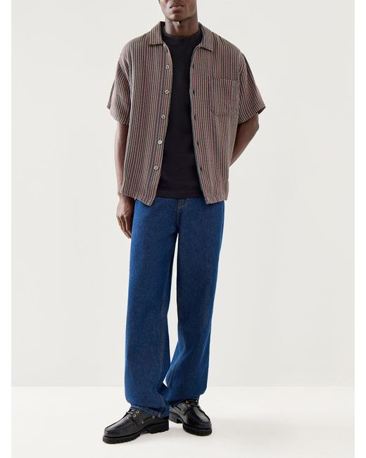 SELECTED Blue Looseoscar Short Sleeves O-Neck Tee for men