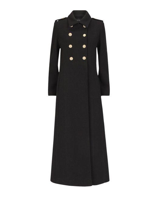 James Lakeland Black Long Military Coat